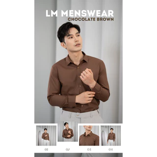 เสื้อเชิ้ตคุณภาพ คอปก 2 แบบ (ซ่อนกระดุม / โชว์กระดุม) สีน้ำตาลช็อคโกแลต (Chocolate Brown)