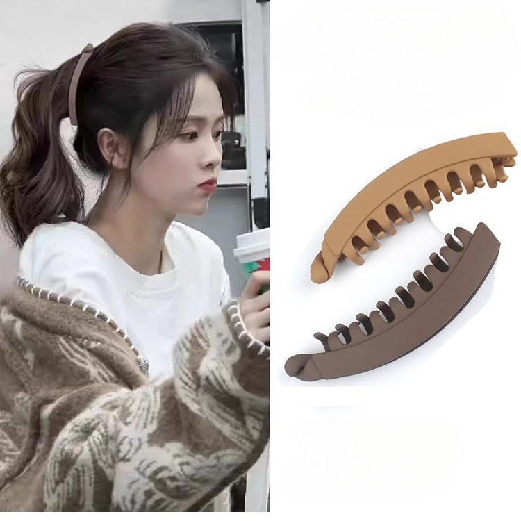 Frosted Simple Large Banana Clip Anti-Slip Ponytail Vertical Clip Grab Clip