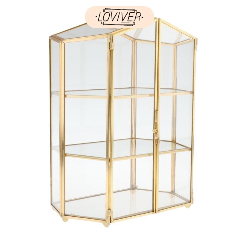 LOVIVER Vintage Clear Glass & Gold Metal 3 รูปที่ 4