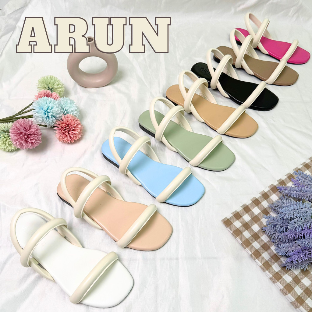 รองเท้าแตะแฟชั่น แบรนด์ ARUN รุ่น AR2030 รัดข้อ ดีไซน์สวย หนังนิ่ม