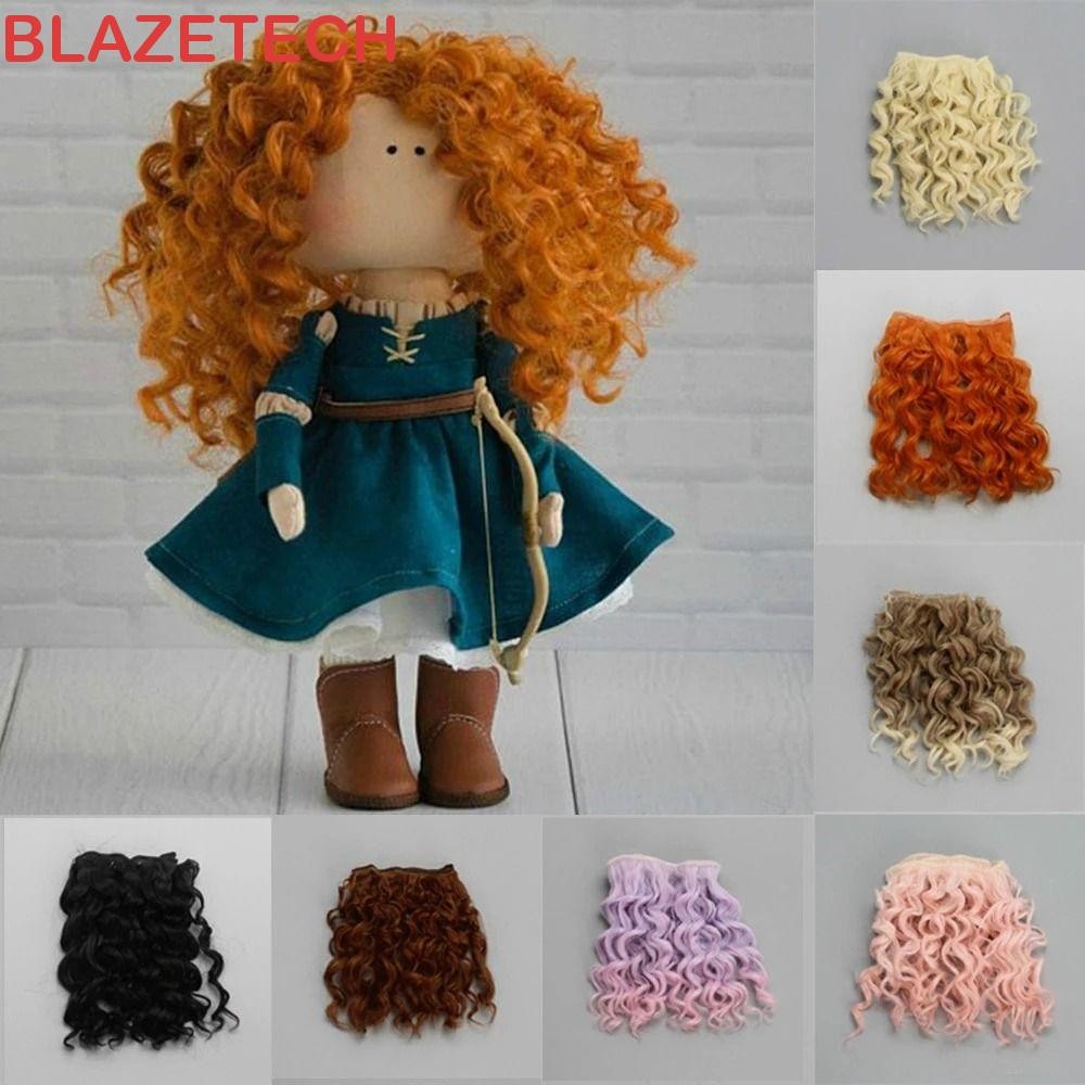 Blazetech วิกผมตุ๊กตา 15*100 ซม.อุปกรณ์เสริม DIY แฟชั่นสีน้ําตาลทองสาวของเล่นตุ๊กตาผม