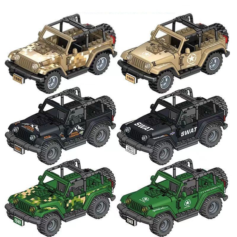 1เข้ากันได้กับเลโก้ทหารกองกําลังพิเศษรถจี๊ปassembเข้ากันได้เลโก้ทหารกองกําลังพิเศษรถจี๊ปประกอบรถอาคารบล็อกเด็กน้อยการศึกษาของเล่นรถออฟโรดรุ่น08.31