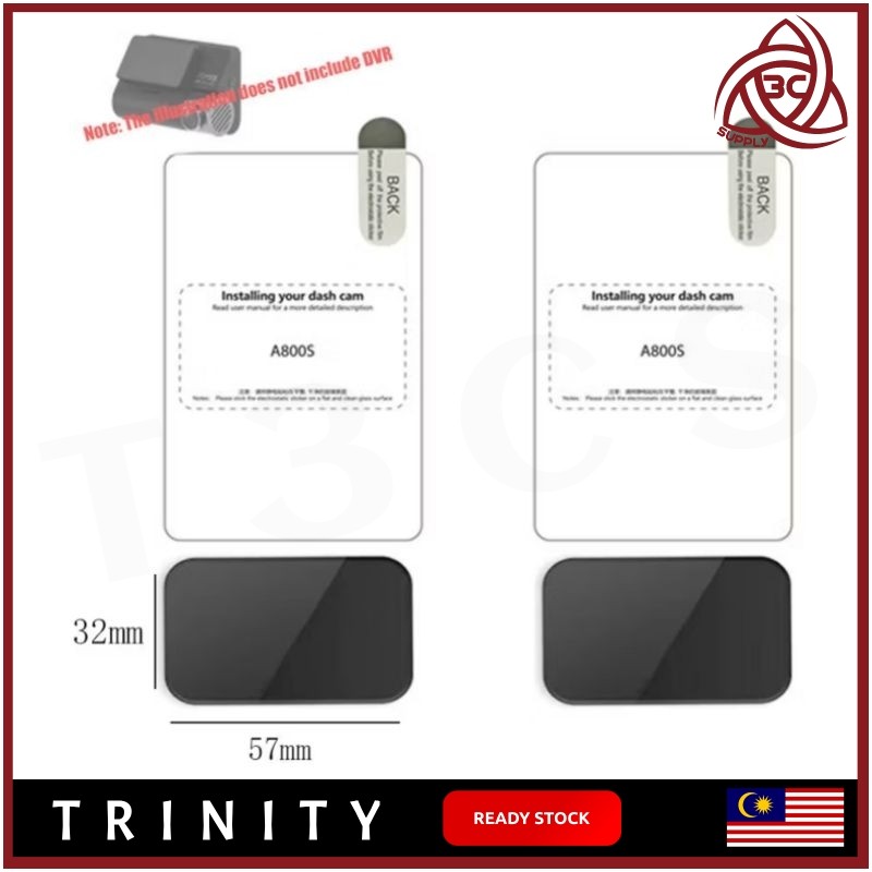 2 ชิ้นชุด A800 / A800S / A810 กระจกไฟฟ้าสถิตสติกเกอร์ทนความร้อนผู้ถือกาว Mount สําหรับ 70 Mai Dashca