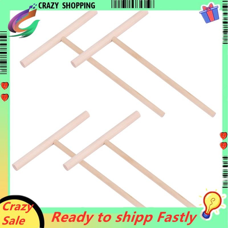 4 ชิ้น T Shape Crepe Maker Pancake Batter ไม้ Spreader Stick, ไม้ Crepe เครื่องมือ, Crepe Spreaders 