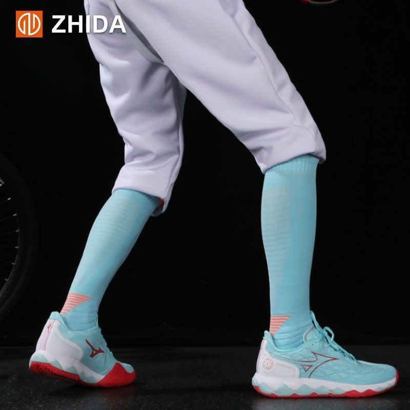 ZHIDA ถุงเท้าฟันดาบสำหรับเด็กบางในช่วงฤดูร้อนถุงเท้าฝึกกันลื่นระดับการแข่งขัน