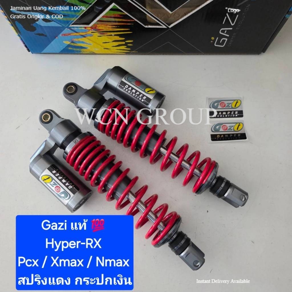 โช้คหลัง GAZI Hyper RX ตัวรองท้อป PCX Xmax Nmax ยาว 310 มิล 320 มิล 330และ 350 มิล ของแท้ (1คู่) จาก WCN GROUP