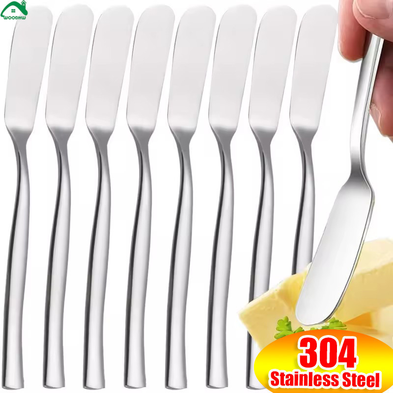 304สแตนเลสมีดโกนเนย-ด้ามยาวขนมขนมปังปิ้งตัดช้อน-อเนกประสงค์หนาทนทาน-ครัวเครื่องมือช้อนส้อม-สําหรับเช็ดครีมแยมฟรอสติ้งชีส
