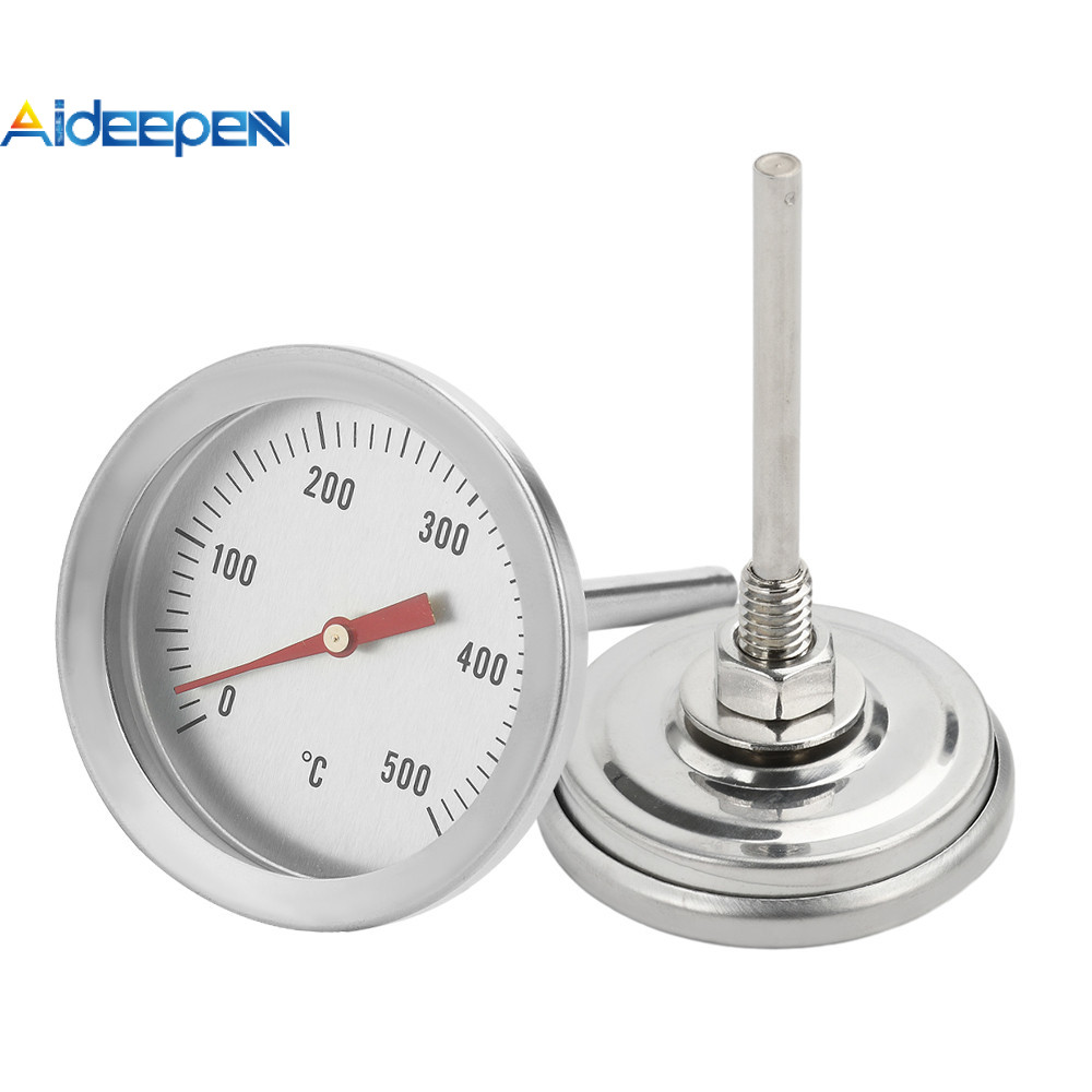 Aideepen 0-500℃ ไบเมทัลลิก เตาอบเครื่องวัดอุณหภูมิสแตนเลสในร่ม/กลางแจ้งเตาอบบาร์บีคิวบาร์บีคิวเครื่องวัดอุณหภูมิสําหรับเนื้อสัตว์/อาหาร ระอุ/ทําอาหารบ้