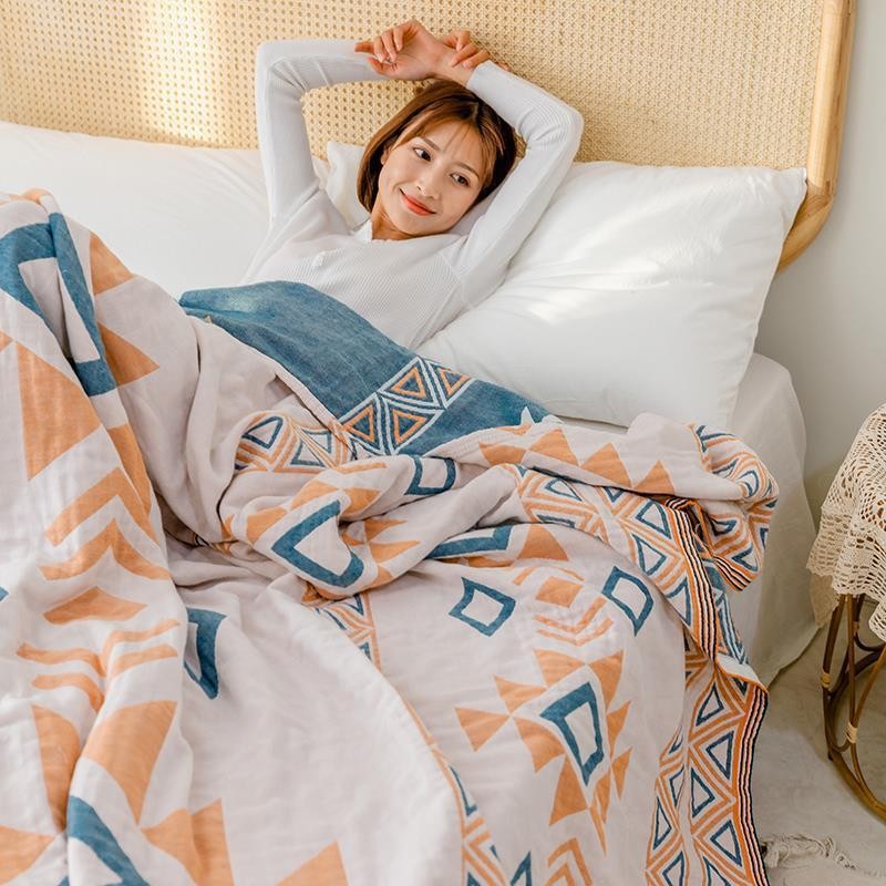 Exported to Japan Bohemian Four-Layer Gauze Towel Blanket All Cotton Summer Cooling Duvet Pure Cotto