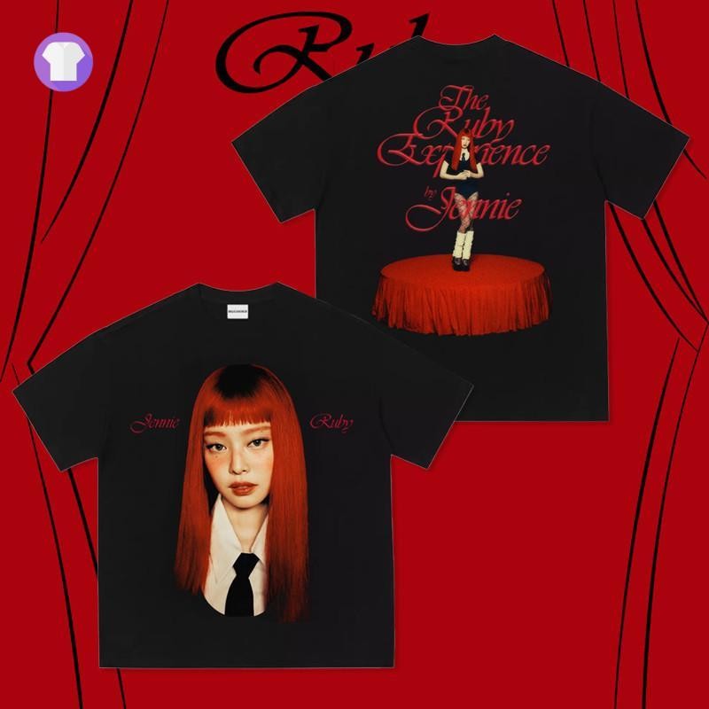 ร้อนแรง Jennie Ruby Merch เสื้อ Oversize ผ้าฝ้าย 100% ลาย KPOP S-5XL