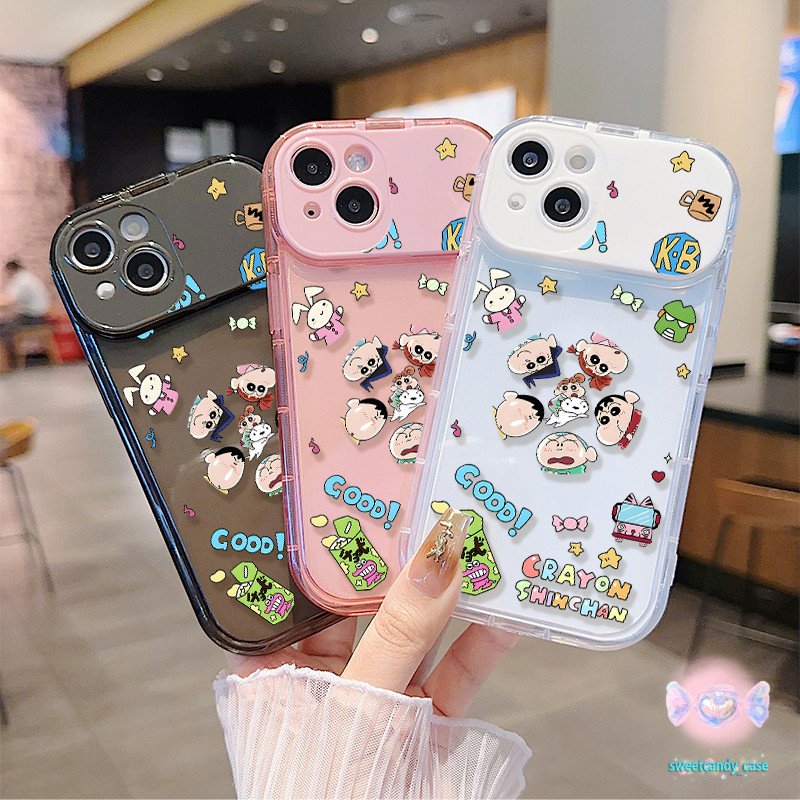 🎀จัดส่งในพื้นที่🎀 เคสกระจกแต่งหน้า การ์ตูนชินชาย FOR IPhone 16 15 14 13 7 8plus Pro Promax XR XS ป้องกันโทรศัพท์