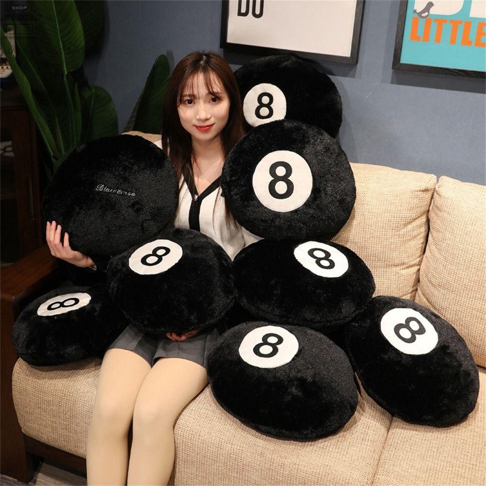 Augustina จําลองบิลเลียดของเล่นตุ๊กตากีฬาในร่ม No. 8 Ball Soft Creative Gift เบาะรองนั่งห้องนอน 8 Ba