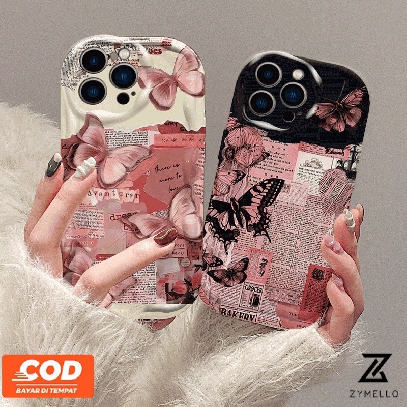 กรณีoppo A3X A3 PRO A80A60 A79 A38 A18 A57 A58 A98 A78 A17K A55 A54 A16 A15 A77 A74 A93 A92 A12 A3S A5S A53 A76 กรณีผีเสื้อสีดําTPUกรณี