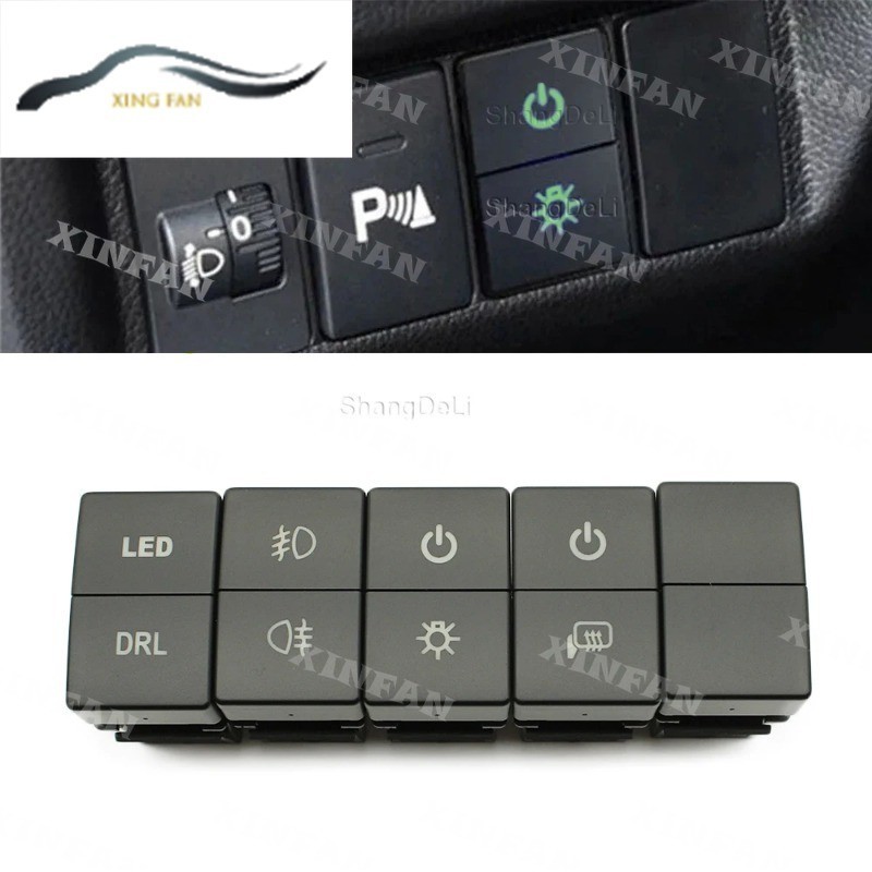 Xf ปุ่มสวิตช์เปิดปิดไฟ LED DRL อุปกรณ์เสริม สําหรับ Honda City XRV Vezel Odyssey Fit 14 ถึง 20