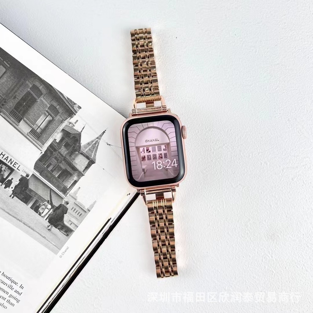 สายนาฬิกาข้อมือ เหล็ก ทรงสี่เหลี่ยม ขนาดเล็ก สําหรับ Apple Watch iwatch 7th Generation Applewatch 65432
