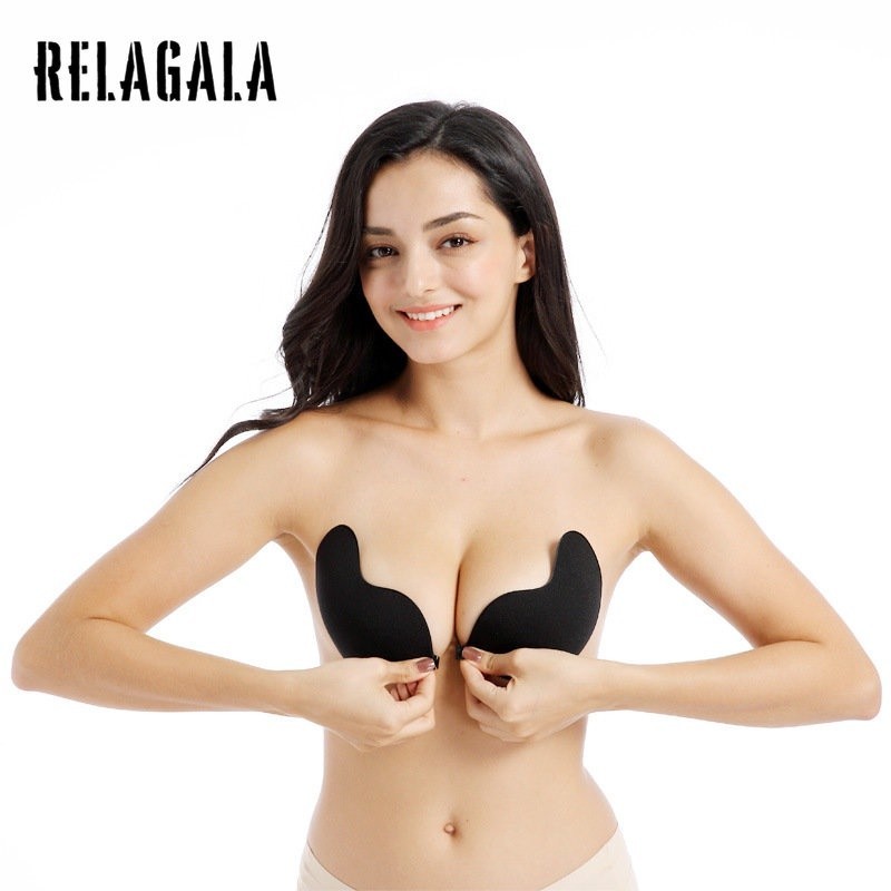 RelaGala แฟชั่นผู้หญิงสีทึบ Anti-light Gathering ซิลิโคนที่มองไม่เห็น Mango Cup Breast Patch — صورة 2