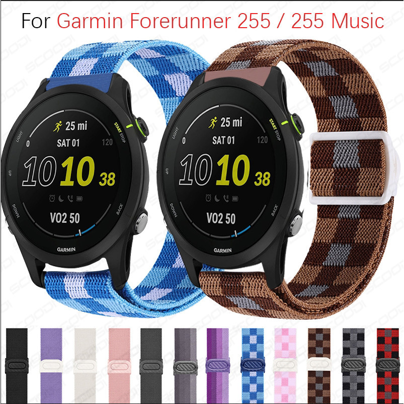 สายนาฬิกาข้อมือ ไนล่อน ยืดหยุ่น ปรับได้ สําหรับ Garmin Forerunner 965 955 265 255 Smart Watch Band