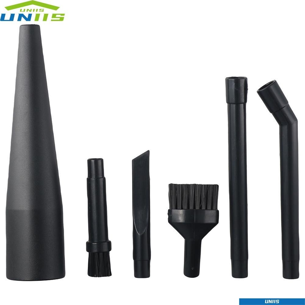 Uniis อะแดปเตอร์เชื่อมต่อท่อเครื่องดูดฝุ่น พลาสติก 32 มม. ทนทาน สีดํา สําหรับบ้าน ออฟฟิศ ยานพาหนะ 6 ชิ้น