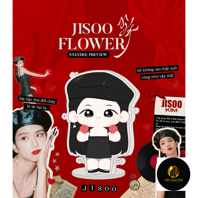 น้ําตาล211% | STANDEE & KEYRING JISOO FLOWER BERET