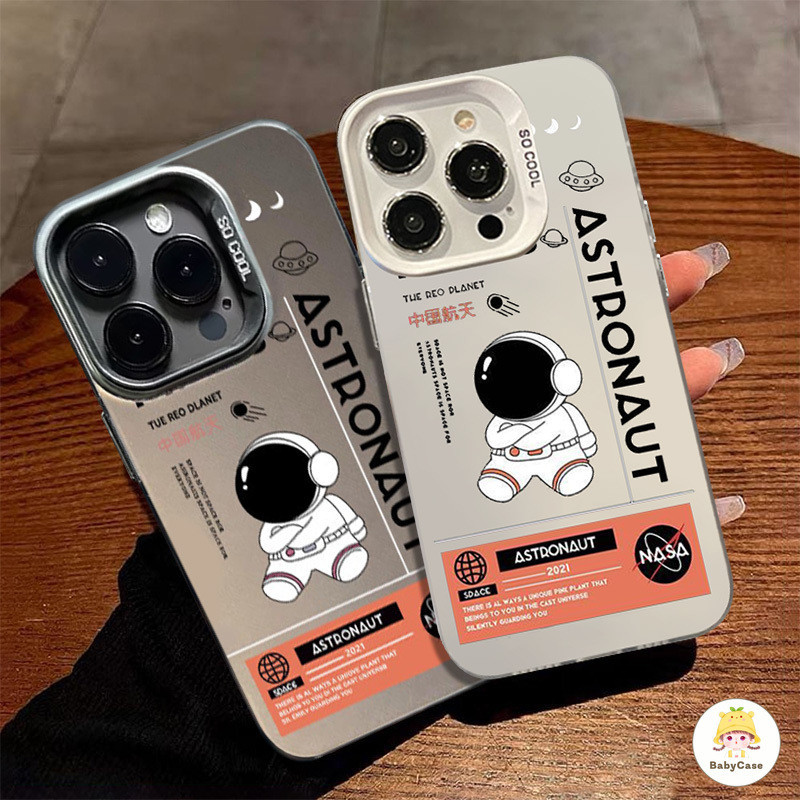 สร้างสรรค์การ์ตูนตลกน่ารักนักบินอวกาศ Soft Case สำหรับ iPhone 15 11 14 13 12 Pro Max XR 7Plus 15 14 7 8 Plus XS X Max