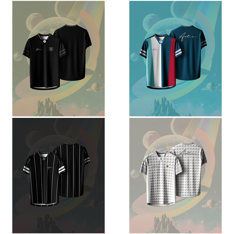 เสื้อกีฬาแขนสั้น คอปก พิมพ์ลายทาง BAJU Jersey สีดํา และสีขาว สไตล์เรโทร สําหรับเด็ก