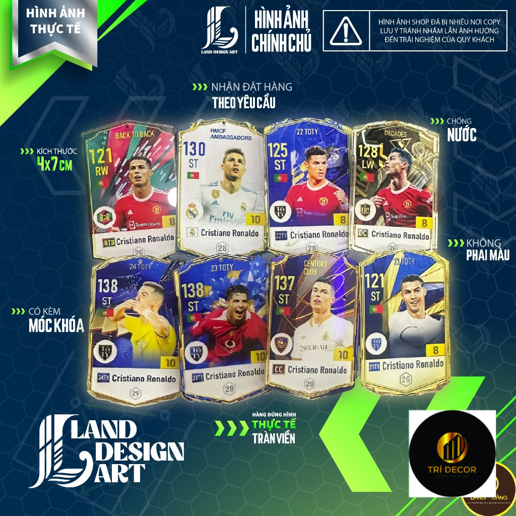 Ronaldo CR7 - พวงกุญแจการ์ดเครื่องเล่น FO4 (FC Online) - พิมพ์ 2 ด้าน - DH