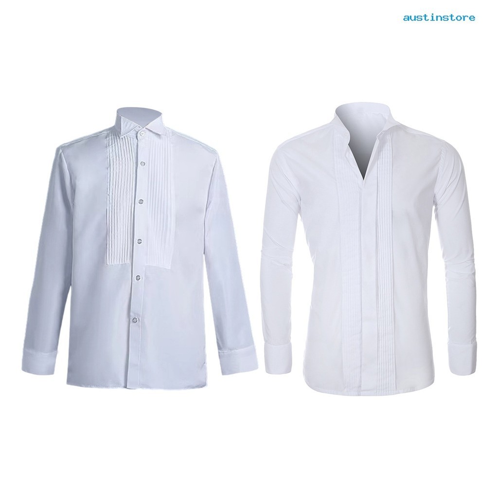 [ออสเตรเลีย] เสื้อเชิ้ต คอปก แขนยาว สีพื้น กระดุมแถวเดียว ทักซิโด้ เป็นทางการ สไตล์นักธุรกิจ สําหรับผู้ชาย ใส่ไปงานเลี้ยง งานแต่งงาน เจ้าบ่าว - รูปที่ 6