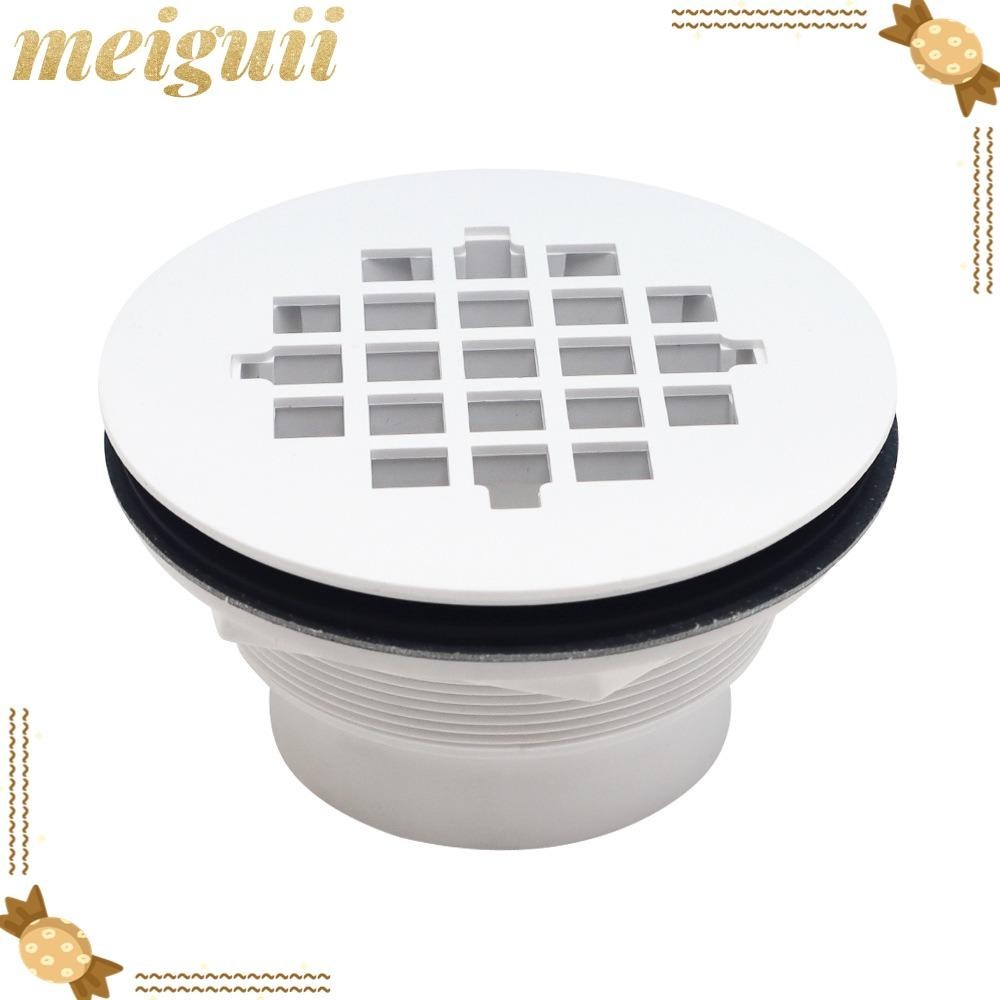Meiguii ที่กรองท่อระบายน้ํา PVC พลาสติก เส้นผ่าศูนย์กลาง 4 นิ้ว สีขาว สําหรับอ่างอาบน้ํา