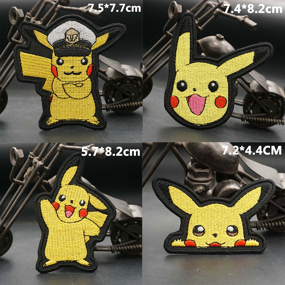【Customized 】AQ แผ่นแพทช์ ปักลายการ์ตูนปิกาจู 3D สําหรับติดตกแต่งเสื้อแจ็กเก็ตยีน กระเป๋าเป้สะพายหลัง