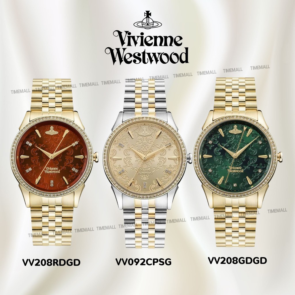 TIME MALL นาฬิกา Vivienne Westwood นาฬิกาข้อมือผู้หญิง นาฬิกาผู้หญิง แบรนด์เนม  Brandname รุ่น VV208RDGD