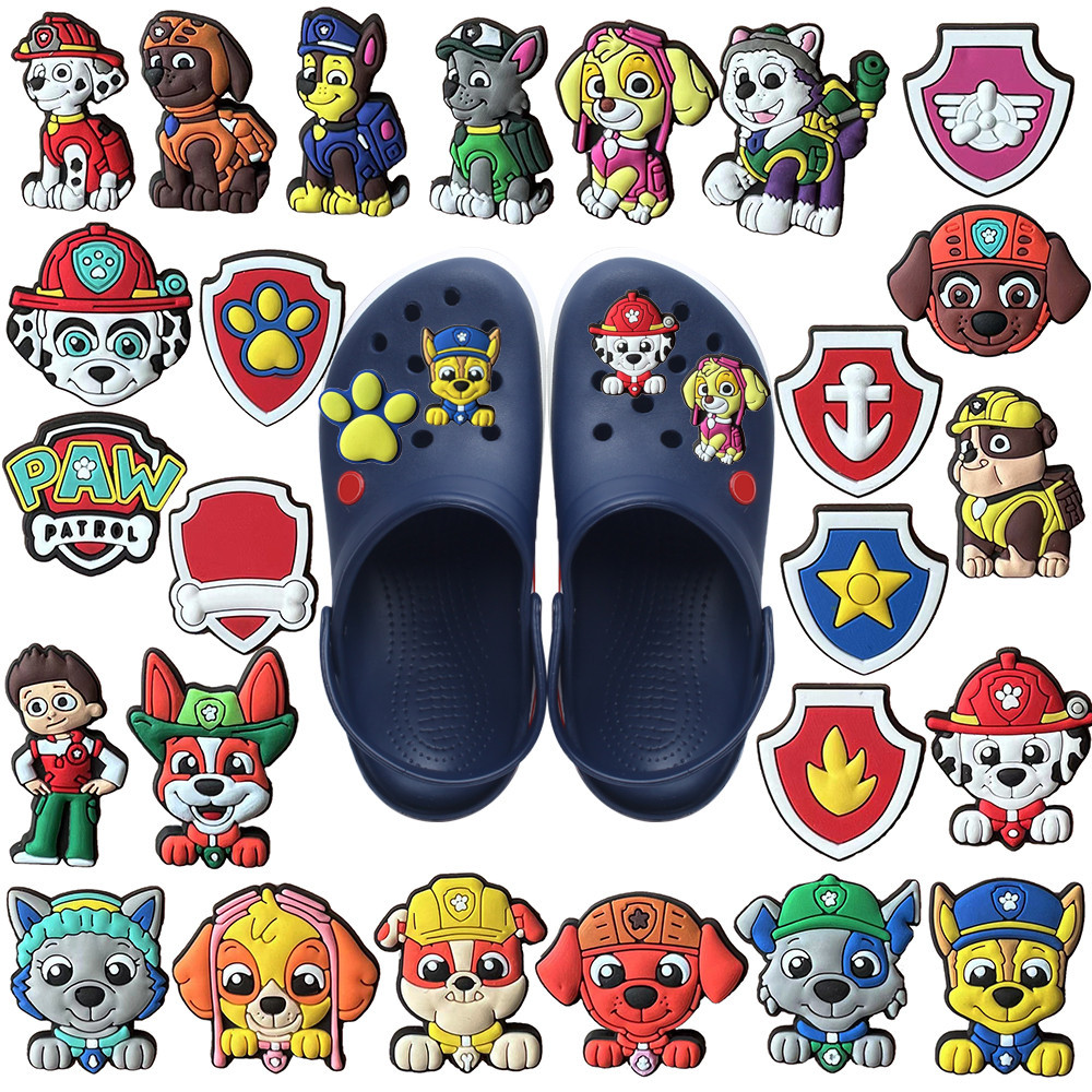 การ ์ ตูน Ryder Crocs Jibbitz รองเท ้ าสุนัข Charms PAW Patrol Jibits Croc Charm Dalmatian สุนัข Jibitz Pin สําหรับชายรองเท ้ าอุปกรณ ์ เสริมตกแต ่ ง
