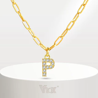 Vnox สร้อยคอทองคำ ประดับจี้ตัวอักษร A-Z 26 แบบ ของขวัญสำหรับผู้หญิง