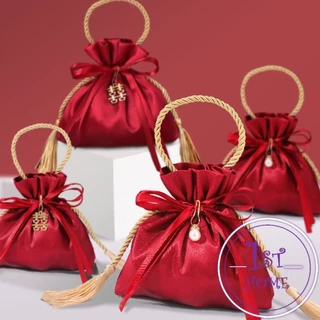 ถุงผ้าไหม สไตล์จีน ถุงนําโชค ใส่ของชำร่วยในงานมงคล กระเป๋าหูรูด Cloth bag