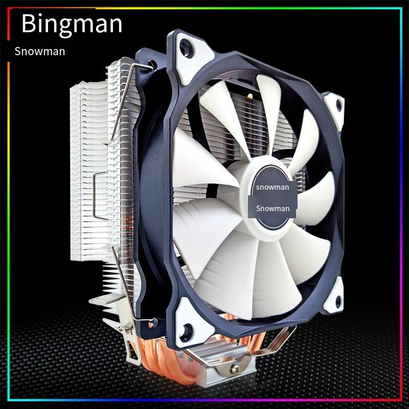 Bingman 4 ท ่ อความร ้ อนคอมพิวเตอร ์ CPU Cooler I3 I5 I7 เงียบ 1151AMD1155 พัดลม CPU เดสก ์ ท ็ อป 2011