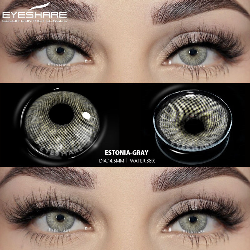 [จัดส่งจากประเทศไทย]อายชา 1คู่ที่มีสีสันคอนแทคเลนส์สําหรับตาสีน้ําตาลเลนส์ตาสีเขียวเลนส์สีฟ้าสีเทานักเรียนรายปีเครื่องสําอางรายชื่อ