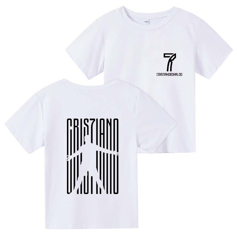 เด็กฤดูร้อนสันทนาการ CR7 พิมพ์แขนสั้นเสื้อยืด โอ-คอ 3-13 ปีชายหญิง ชุด & เสื้อชั้นใน เด็กของขวัญบนเส