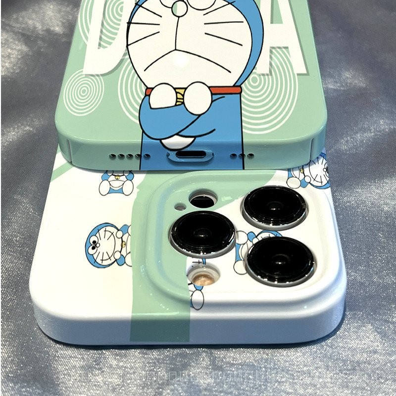 การ์ตูนน่ารักโดเรมอน Hardshell เต็มกรณีป้องกันการตก Hardshell กรณีสำหรับ iPhone 15 14 13 12 11 Pro Max se X XR XS Max 7 8 6s Plus & ** -