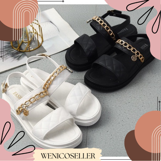 เกาหลีนําเข้ารองเท้าแตะโซ่รองเท้าแตะเจลลี่สตรีสายโซ่ภูเขารองเท้าแตะผู้หญิงรองเท้าแตะโซ่สบายๆรองเท้าแ