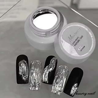 Misscheering สีเงิน Metallic Gel ULTRA BRIGHT สีเจลเมทัลลิค เข้มข้น เงาวาว เพ้นท์สวย เส้นคม