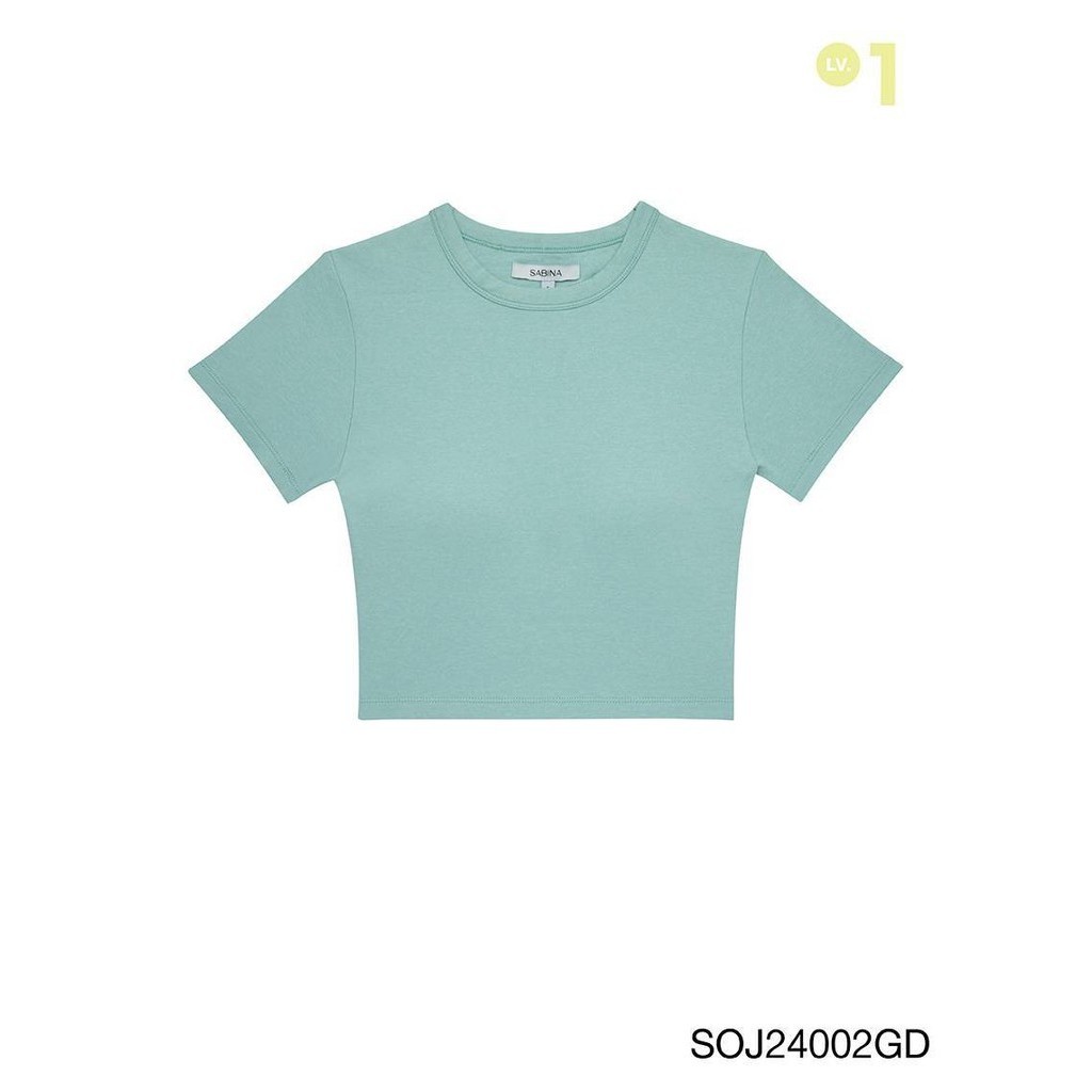 SABINA เสื้อครอปเสริมบรา รหัส SOJ24002GD สีเขียวเข้ม