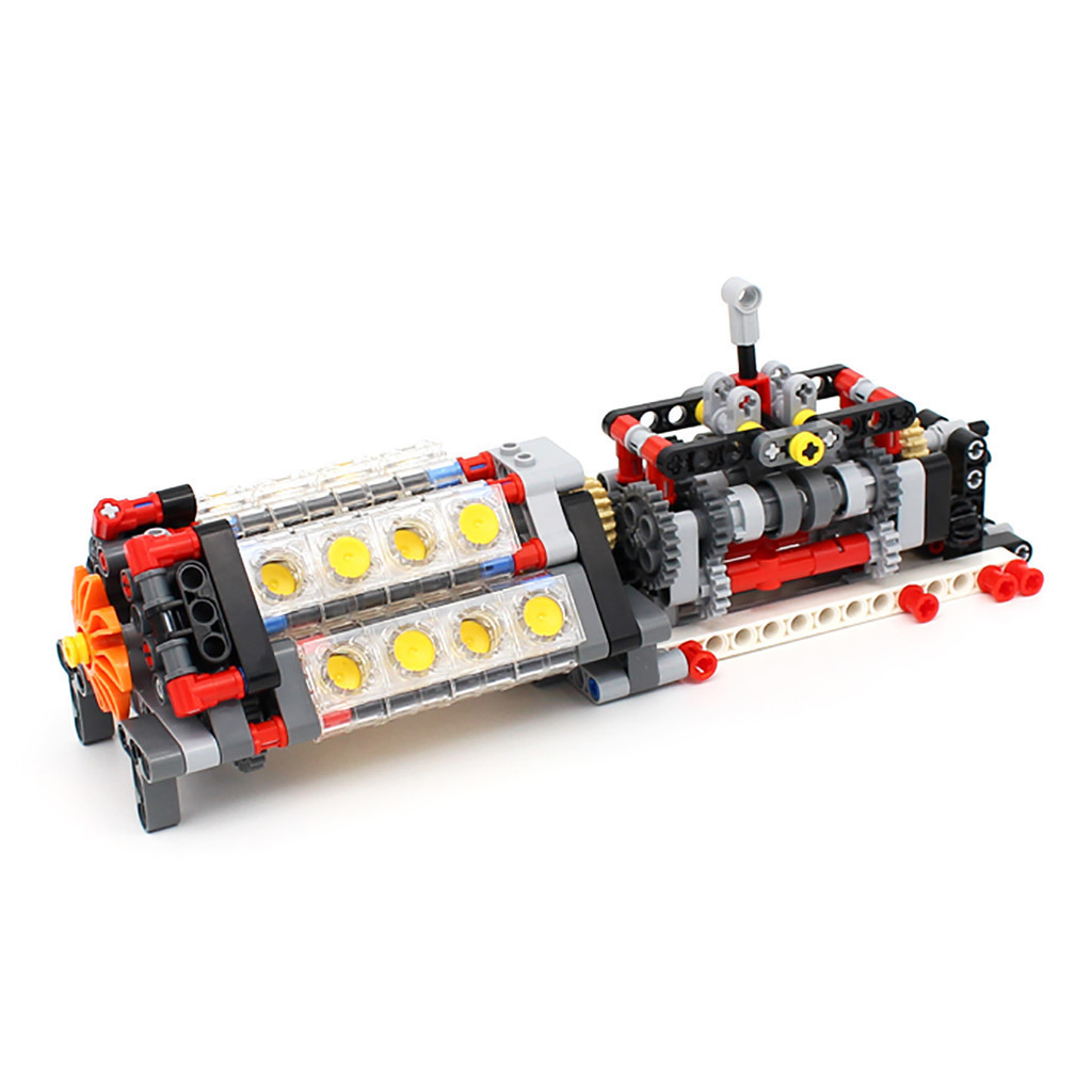 6 ความเร็ว US Ver ลําดับเกียร์เครื่องยนต์ V16 ชุด MOC Building Blocks ใช้งานร่วมกับ High-tech DIY ของเล่นเพื่อการศึกษา