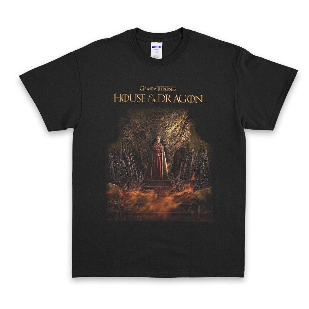 ย้อนยุคเสื้อยืด พิมพ์ลาย Game of Thrones House of The Dragons สําหรับผู้ชาย ส่งฟรี