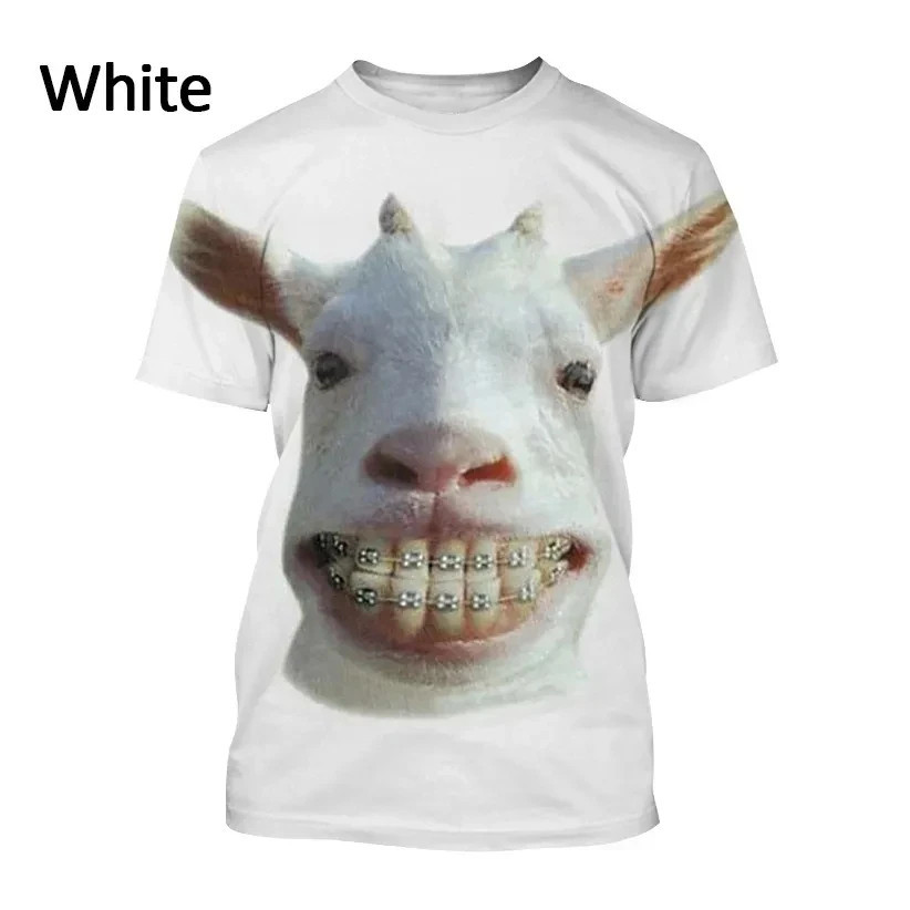 รูปแบบแพะตลก 3D พิมพ์ Man/ผู้หญิงแฟชั่นลําลอง O-คอ T เสื้อแขนสั้นเสื้อฤดูร้อนขนาดใหญ่เสื้อผ้า Unisex