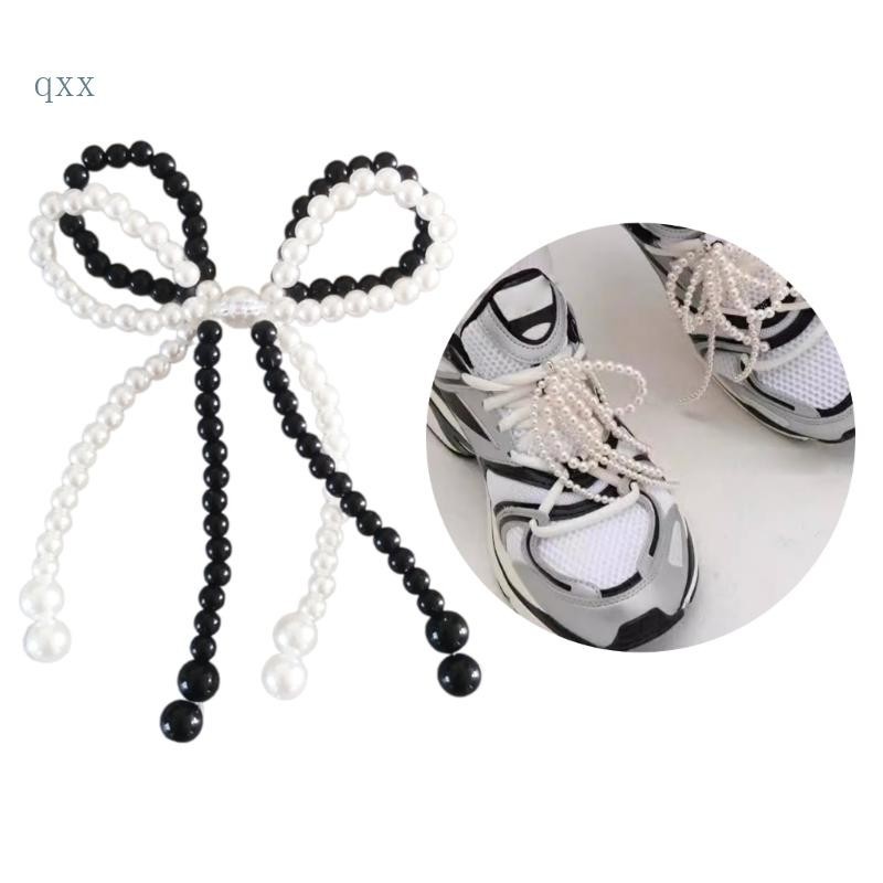 Ch*ready STOCK Beautiful Bowknot Charm เลียนแบบลูกปัดมุกรองเท้าหัวเข็มขัดเครื่องประดับ DIYs