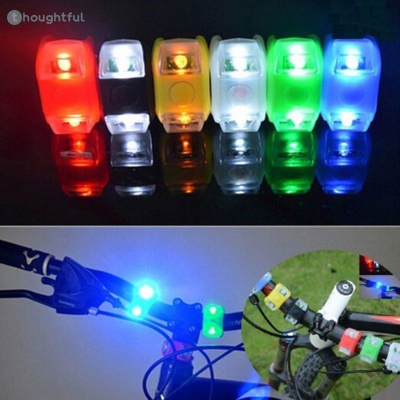 ไฟจักรยาน Ag10 หัวโคมไฟคู่ ซิลิโคน LED เตือนขี่