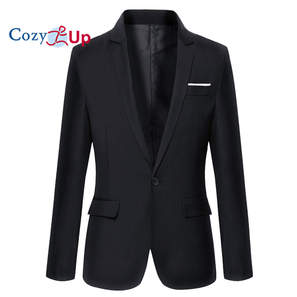 Cozy Up Men 's Casual Lightweight Blazer Sport Coat One Button Business Suit Jacket