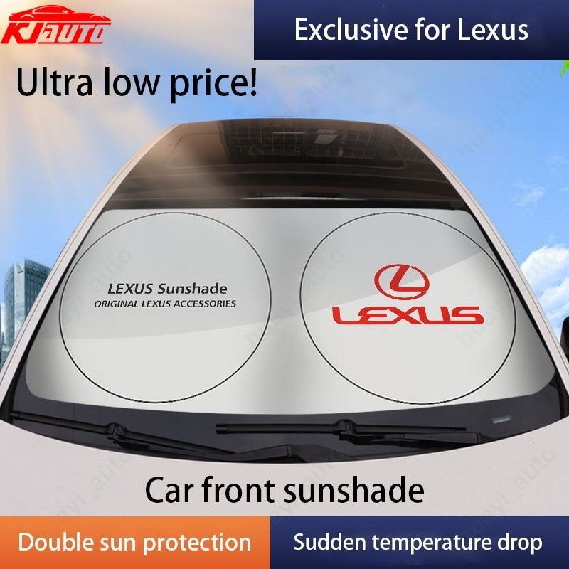 Lexus กระจกรถยนต์ Sun Shade ฝาครอบ Visor Protector ภายใน Anti UV Sun กระจกพับ Parasol สําหรับ Lexus 
