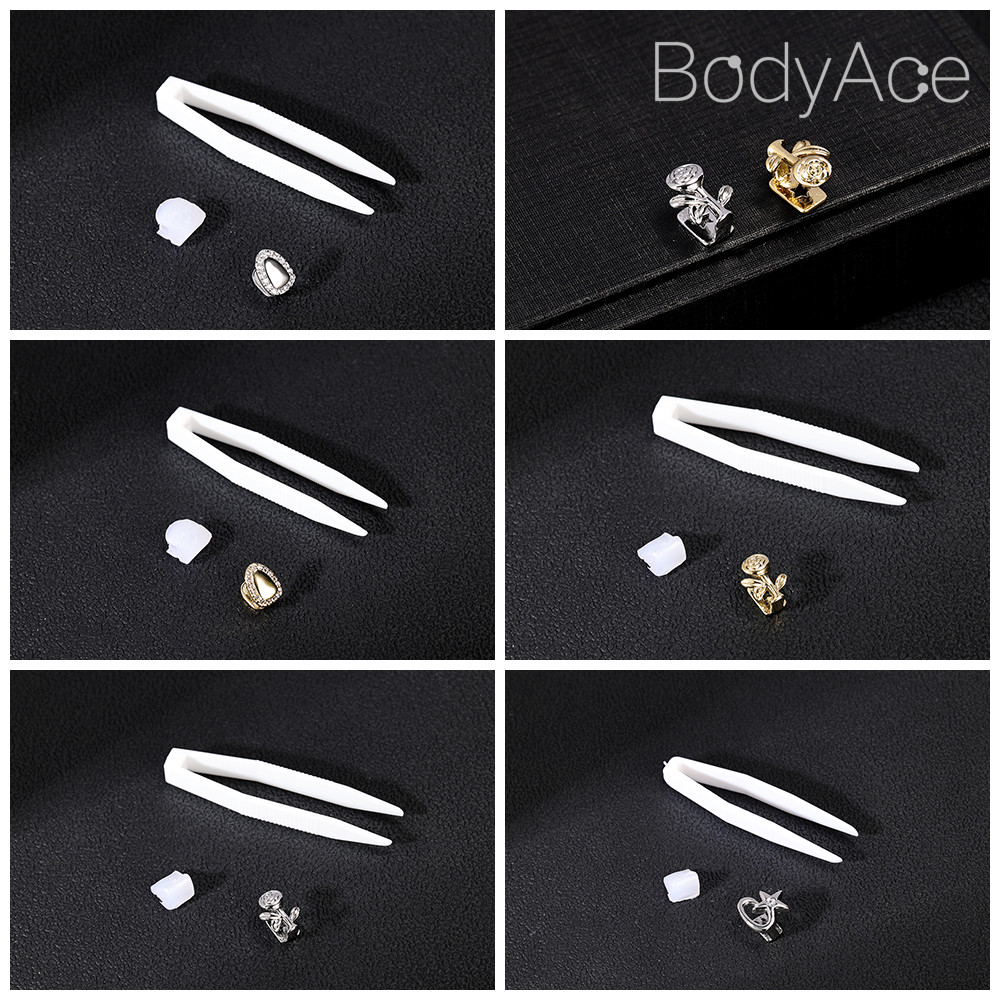 Bodyace Rapper ฟันหมวกขัดฟัน Grillz 1PC คริสตัลด ้ านล ่ าง Grillz สําหรับฟัน Hip Hop Star รูปร ่ างฟันเครื ่ องประดับ - รูปที่ 6