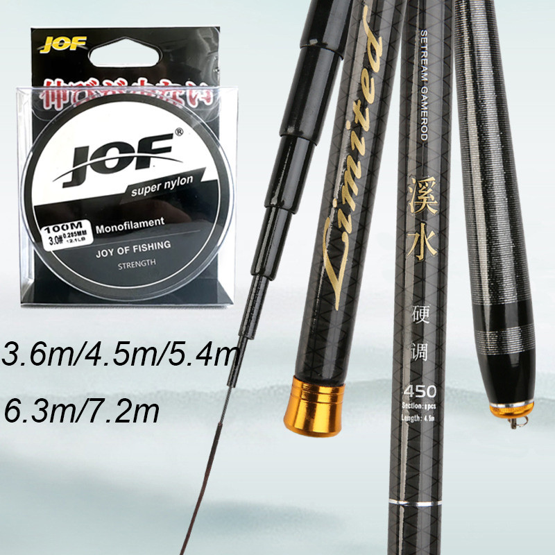 เสามือแบบพกพา 3.6M-7.2M Telescopic Travel Surfing เบ็ดตกปลาและสาย Combo 7 8 10 11 12 ส่วน Ocean Rock