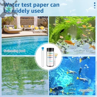 100PCS Aquarium Test Strips 5/6/7/9/14/16/17 in 1แผ่นทดสอบคุณภาพน้ำ ชุดแถบทดสอบค่า pH น้ําเค็ม น้ําจืด สําหรับตู้ปลา ชุดตรวจคุณภาพน้ำ ที่ตรวจค่า pH ในน้ำ แผ่นทดสอบคุณภาพ กระดาษวัดค่า บ่อปลา สระ